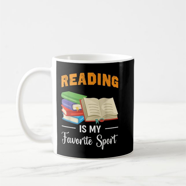 Reading Is My Favorite Sport T-Shirt Coffee Mug (Left)