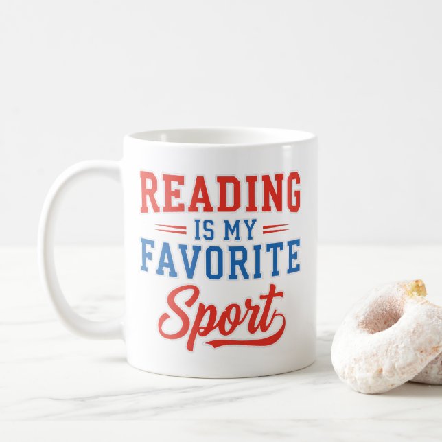 Reading Is My Favourite Sport Coffee Mug (With Donut)