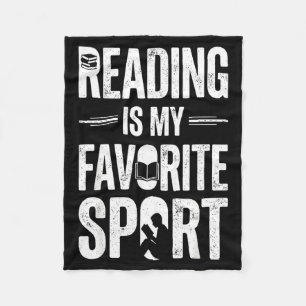 Reading is my favourite sport funny book lover fleece blanket