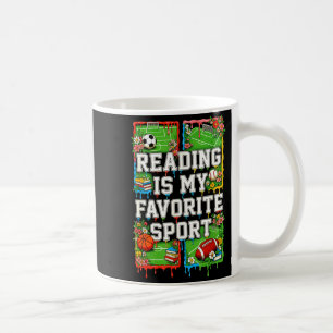 Reading is my favourite sport funny introvert coffee mug