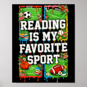 Reading is my favourite sport funny introvert poster