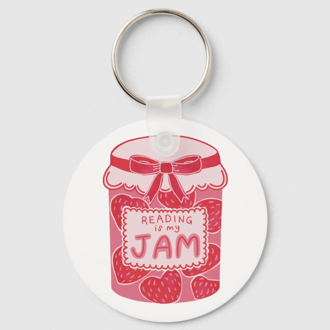 Reading is my jam book lover keychain (Front)
