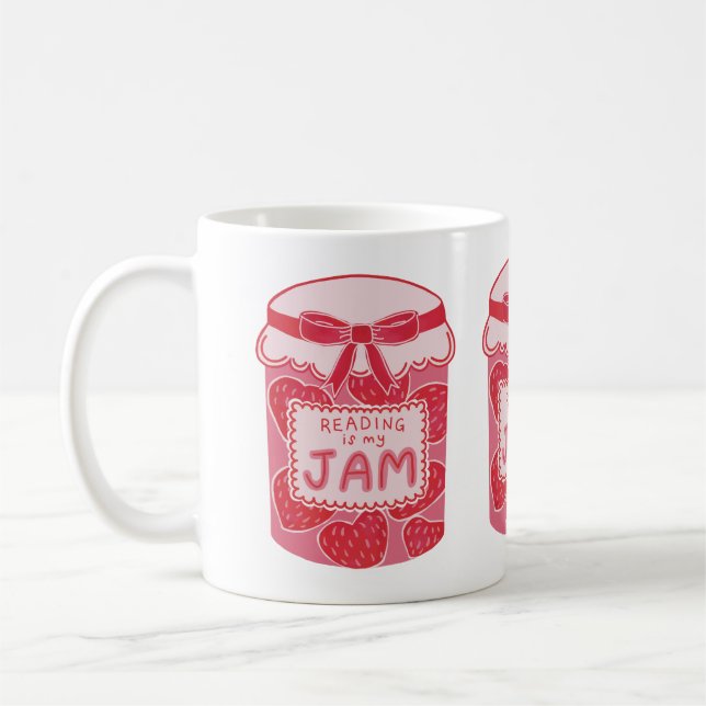 Reading is my jam bookish coffee mug (Left)
