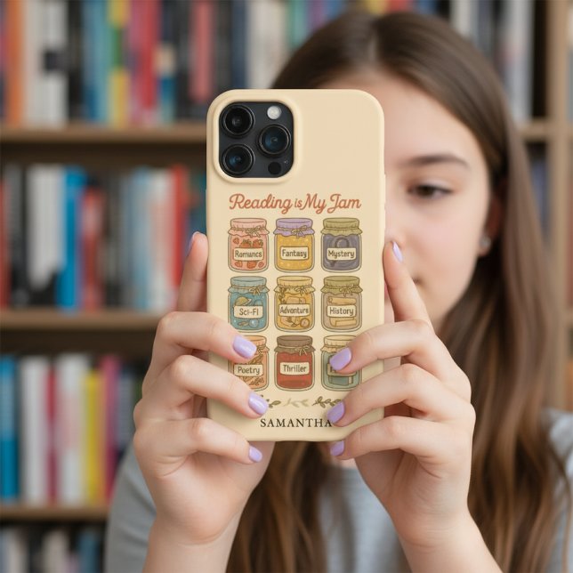 Reading Is My Jam Cute Book Lover Genre Jars  Case-Mate iPhone Case (Creator Uploaded)