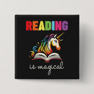 Reading is my magical 2 inch square button