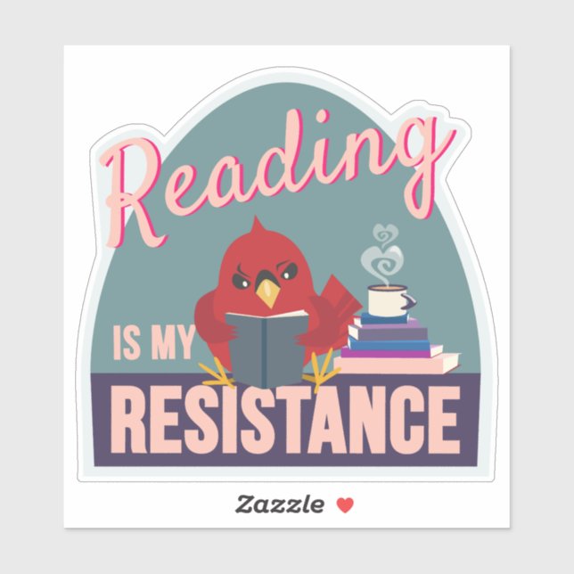 Reading Is My Resistance – Blue Egg-Shaped Sticker (Sheet)