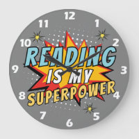 Reading Is My Superpower Book Lover Wall Clock