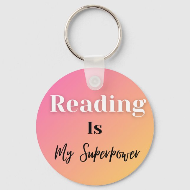 Reading Is My Superpower Keychain (Back)