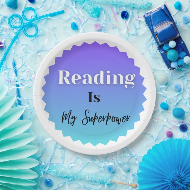 Reading Is My Superpower Paper Plate (Party)