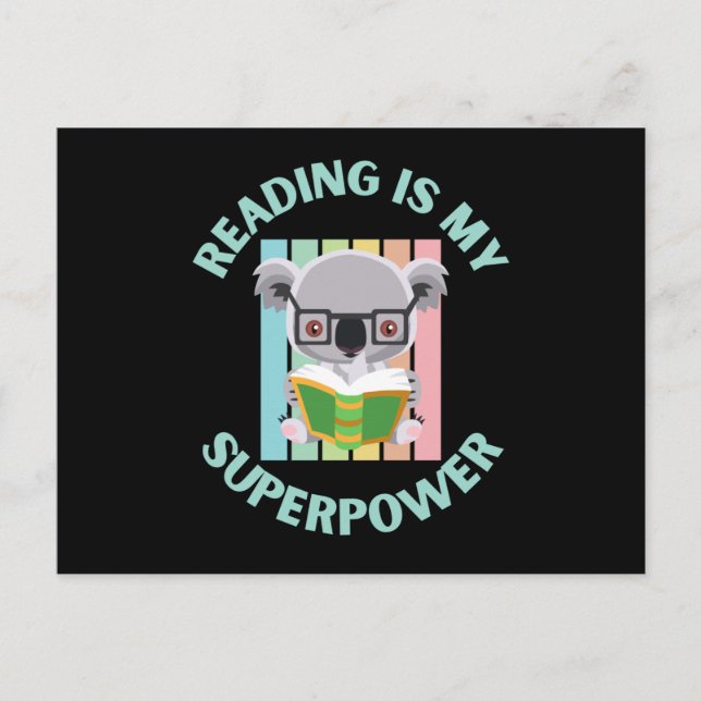 reading is my superpower postcard (Front)
