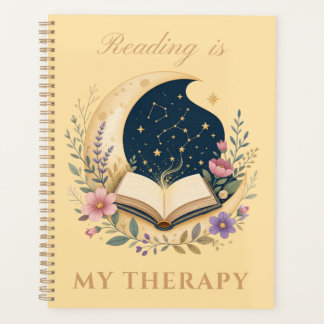Reading is My Therapy Celestial Moon  Planner