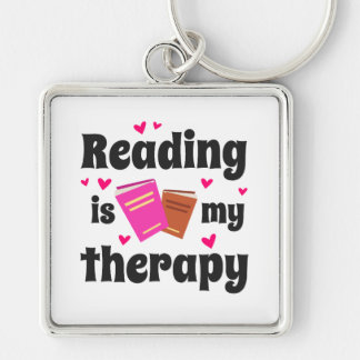 Reading is my therapy design keychain