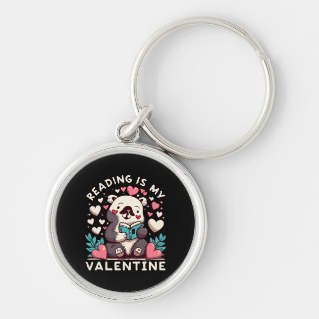 Reading Is My Valentine Keychain (Front)