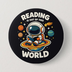 Reading is out of this world 3 inch round button