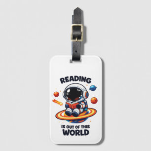 Reading is out of this world luggage tag