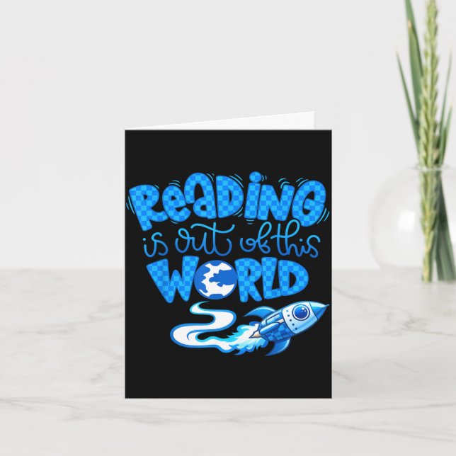 Reading is out of this world space books lover card (Front)