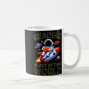 Reading is out of this world space funny books coffee mug