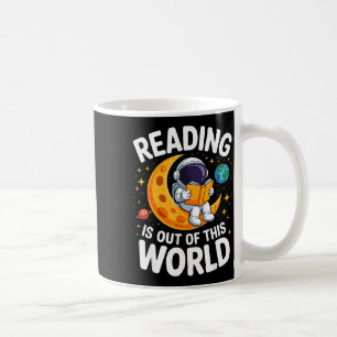 Reading is out of this world space funny books coffee mug