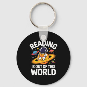Reading is out of this world space funny books keychain