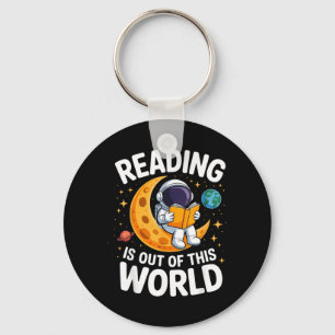 Reading is Out of This World Space Funny Books Keychain
