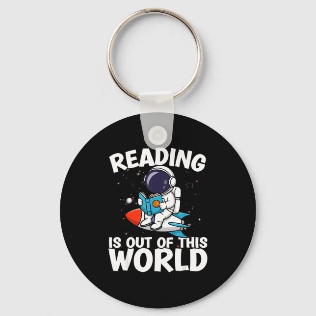 Reading is out of this world space funny books keychain (Front)