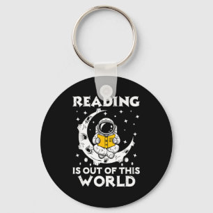 Reading is out of this world space funny books keychain