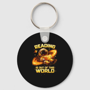 Reading is out of this world space funny books keychain