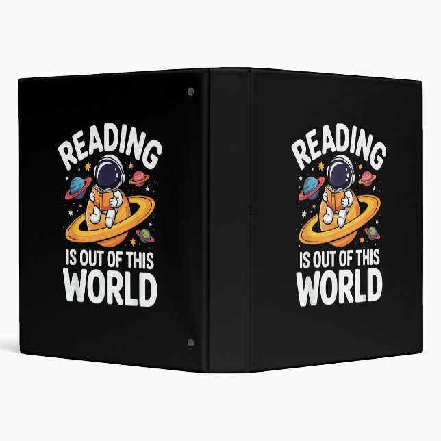 Reading is Out of This World Space Funny Books Lov Binder (Background)
