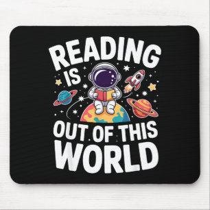Reading is out of this world space funny books mouse pad