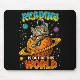 Reading is out of this world space funny books mouse pad