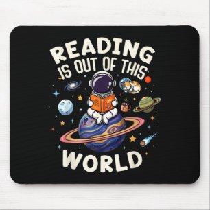 Reading is out of this world space funny books mouse pad