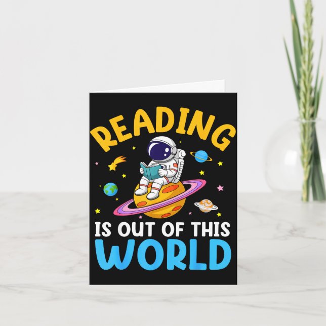 Reading is out of this world space funny read card (Front)