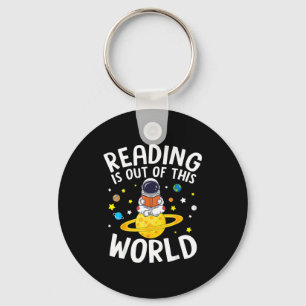 Reading is out of this world space funny read keychain