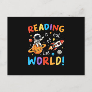 Reading Is Out Of This World Space Postcard