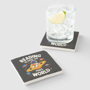 Reading Is Out Of This World Stone Coaster