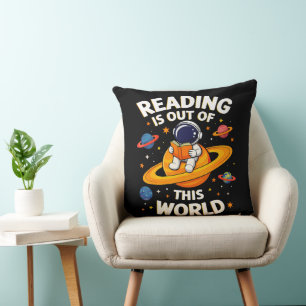 Reading Is Out Of This World Throw Pillow