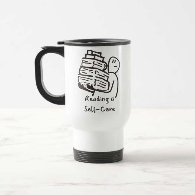 Reading Is Self-Care Book Lover Travel Mug (Left)