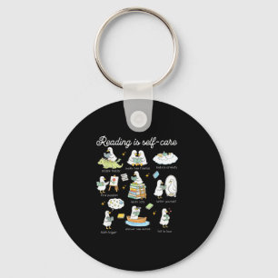 Reading is self care funny reading day silly goose keychain