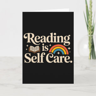Reading Is Self Care Retro Rainbow Graphic Book Lo Card