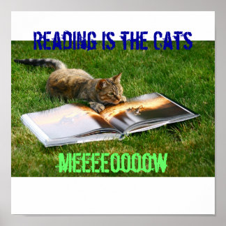 Reading is the Cats Meow Poster