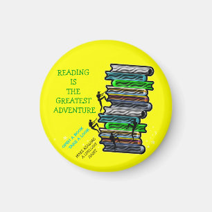 Reading is the Greatest Adventure Round Magnet