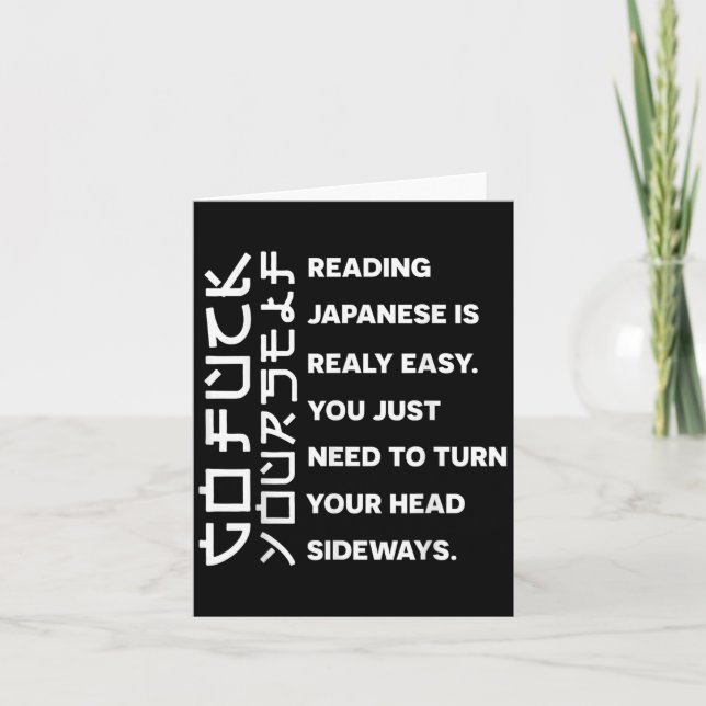 Reading Japanese Is Really Easy Shirt Student Quot Card (Front)