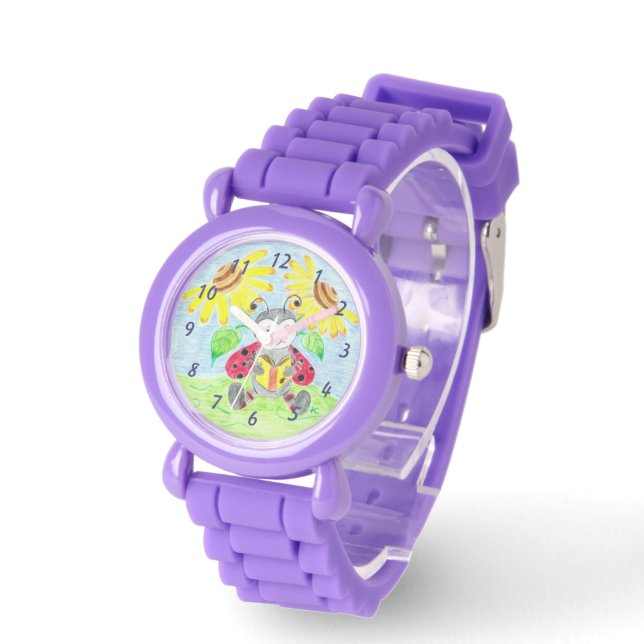 Reading ladybug kid watch (Angle)