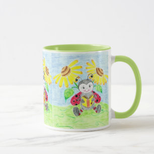 Reading ladybug mug