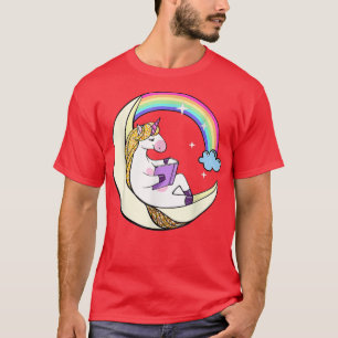 Reading Library Cute Unicorn Read Books Funny Book T-Shirt