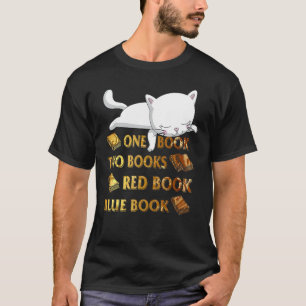Reading Library Golden One Book Two Books Cat Red T-Shirt