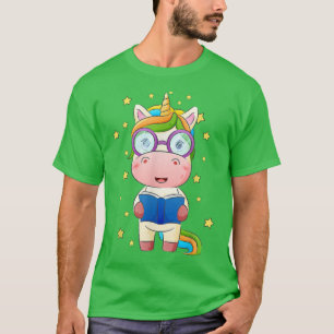 Reading Library Unicorn Read Books Lover Reader  T-Shirt