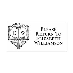 Reading Library Vintage Bookplate Please Return Self-inking Stamp