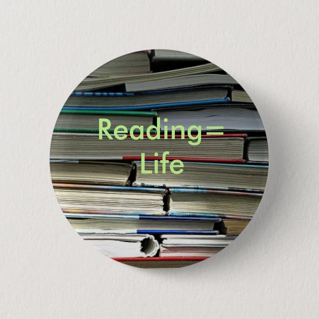 Reading=Life 2 Inch Round Button (Front)