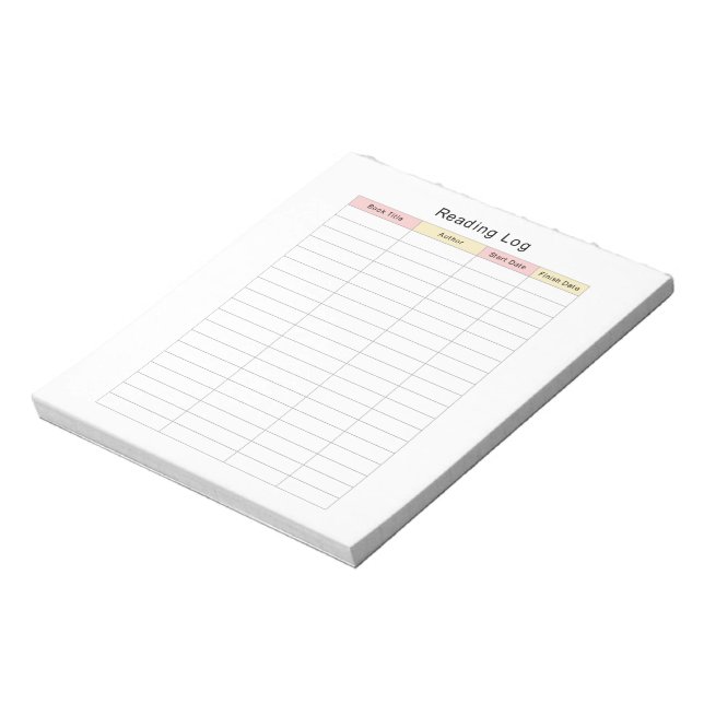 Reading Log Notepad (Rotated)